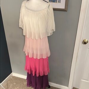Colorful Layered Pleated Dress